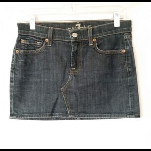 7 FOR ALL MANKIND Roxy Denim Mini Skirt Sz 26